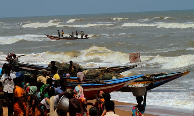 Fishermen at Konark in Odisha this week. Photograph: STR/EPA